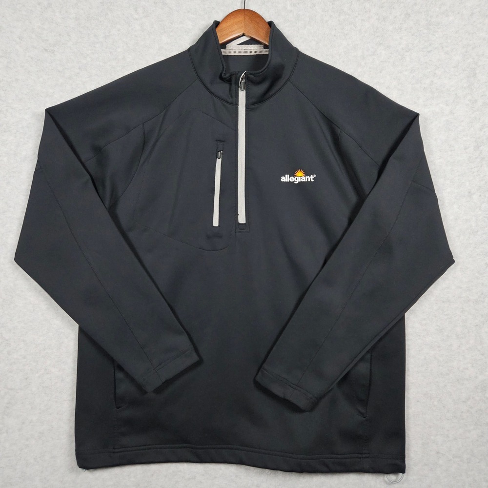 Zero Restriction Men XL Black Pullover 1/4 Zip Jacket Allegiant Golf Tour Series